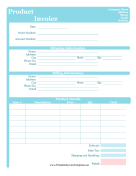 Cute Product Invoice Template