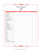 DIY Or Buy Checklist