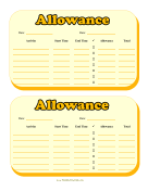 Daily Allowance Time Card