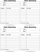 Printable Daily Spending Budget