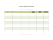 Daily Delivery Schedule