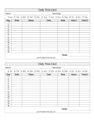 Daily Task Time Card Bi-Weekly