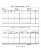 Daily Time Card PTO