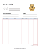 Day Care Invoice Template