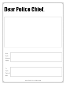 Dear Police Chief fax cover sheet