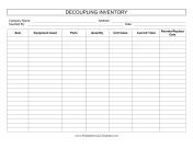 Decoupling Inventory Template