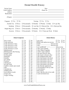 Dental Health History Sheet