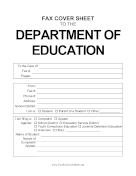 Department Of Education fax cover sheet