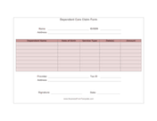 Dependent Care Claim Form