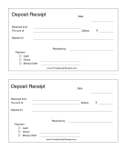 Deposit Receipt With Payment Type