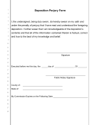 Deposition Perjury Form