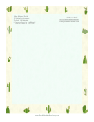 Desert Cacti stationery design