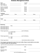 Diabetes Management Sheet