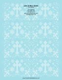 Different Sized Crosses Blue Background stationery design