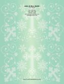 Different Sized Crosses Green Background stationery design