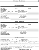 Divorce Worksheet