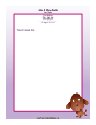 Dog Purple stationery design