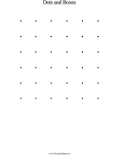 Printable Dots and Boxes Game