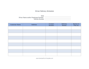 Driver Delivery Schedule