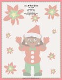 Elf in Red and Green stationery design