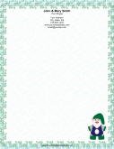 Elf with Blue Green Border stationery design