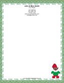 Elf with Green Border  stationery design