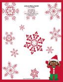 Elf with Red Snowflakes stationery design