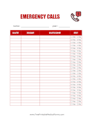 Emergency Phone Calls Log