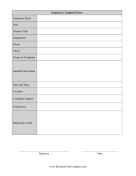 Employee Complaint Form