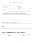 Employee Of The Month Nomination Form