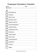 Employee Orientation Checklist