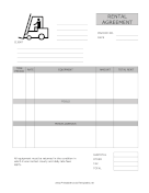 Equipment And Tool Rental Agreement Template