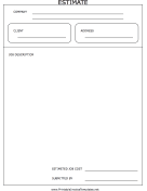 Estimate Form Template