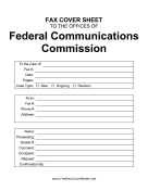 FCC fax cover sheet