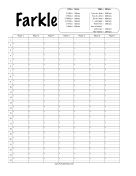 Printable Farkle Score Sheet