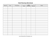 Field Planning Worksheet