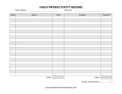 Field Productivity Record