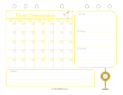 First Communion Event Planner