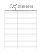 Printable Five Dollar Bill Savings Challenge