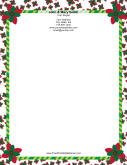 Floral Candy Cane stationery design