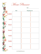 Floral Menu Planner