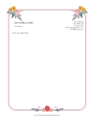 Flowers And Leaves Letterhead