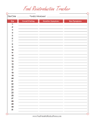 Food Reintroduction Tracker Colorful