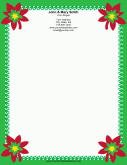 Four Poinsettias stationery design