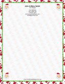 Four Small Santas Candy Cane stationery design