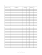 Printable Full Page Traditional Check Register Wide Spaces