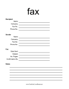 Generic fax cover sheet