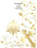 Gold Cross Ornate Background stationery design