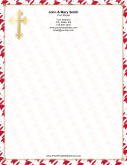 Gold Cross Santa Hats stationery design