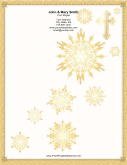 Gold Cross Snowflakes stationery design